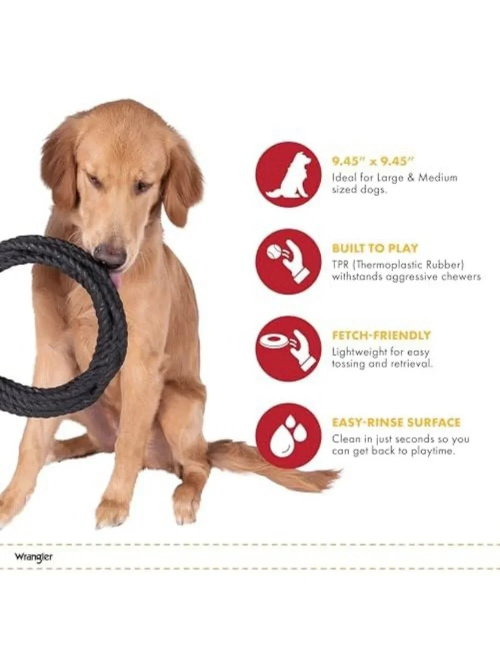 Durable Cowboy Rope Dog Toy for Medium to Large Dogs - Tan & Peanut Butter